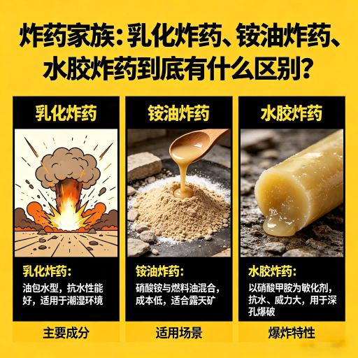 东营炸药家族：乳化炸药、铵油炸药、水胶炸药到底有什么区别？